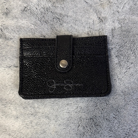 Jessica Simpson Accessories - Jessica Simpson Black Pebbled Leather Cardholder